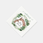 Giraffe en Baby Baby shower Servet (Hoek)