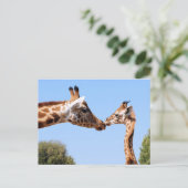 Giraffe en baby briefkaart (Staand voorkant)