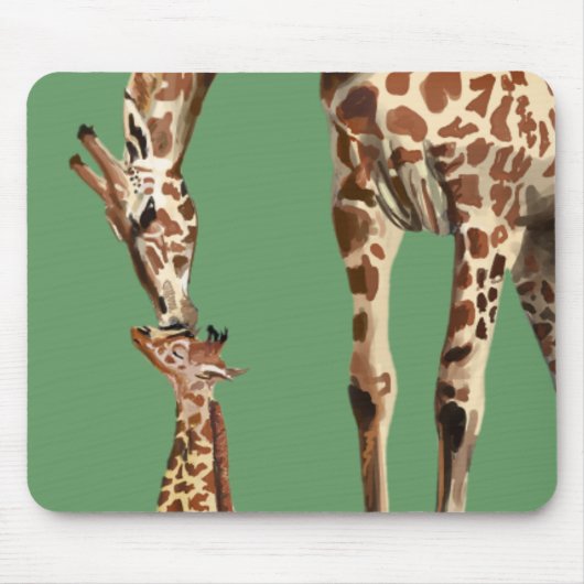 Giraffe- en baby-kus muismat (Voorkant)