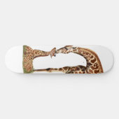 Giraffe- en baby-kus skateboard (Horizontaal)