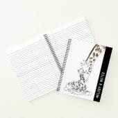 Giraffe en Baby Line Art Natuur Dieren Notitieboek (Binnen)