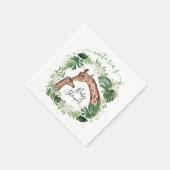 Giraffe en Baby Oerwoud Baby shower papier borden Servet (Hoek)