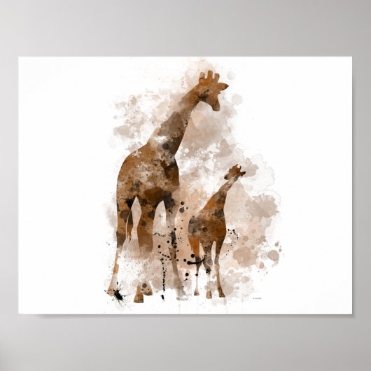 GIRAFFE EN BABY - POSTER (Voorkant)