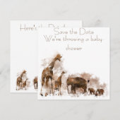 Giraffe EN BABY - Uitnodiging (Voorkant / Achterkant)