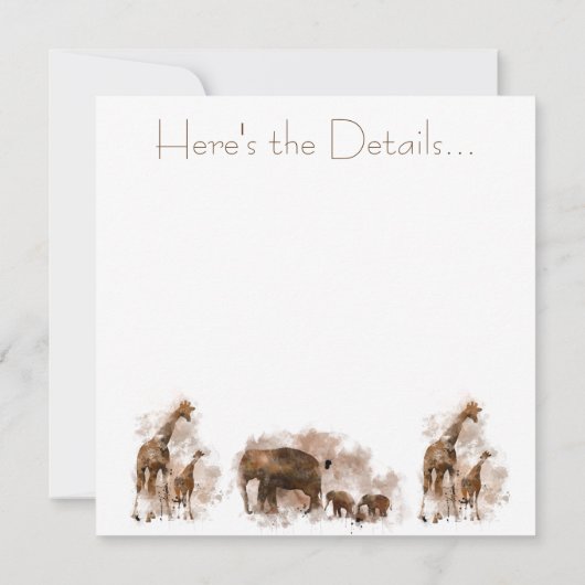 Giraffe EN BABY - Uitnodiging (Achterkant)