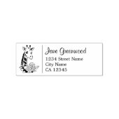 Giraffe En Bloemen Naam En Adres Rubberstempel (Afrduk)