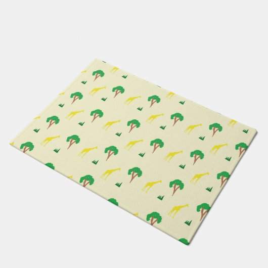 Giraffe- en boompatroon deurmat (Schuin)