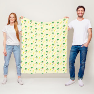 Giraffe- en boompatroon fleece deken