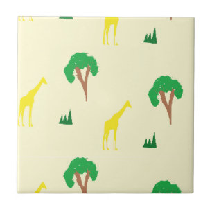 Giraffe- en boompatroon tegeltje