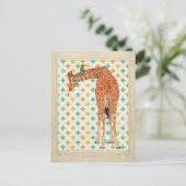 Giraffe en Briefkaart van kleine vogels (Staand voorkant)