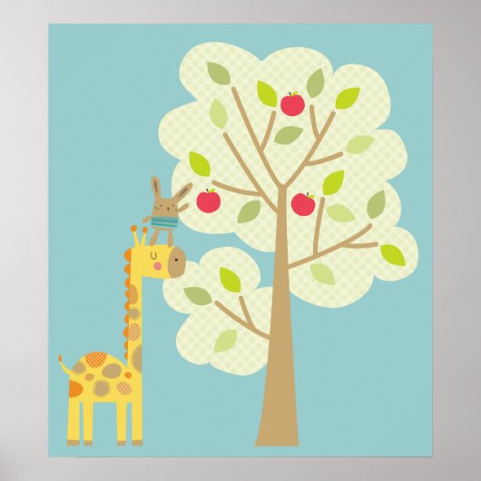 Giraffe en Bunny Poster (Voorkant)