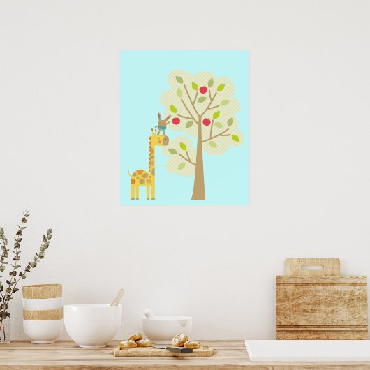 Giraffe en Bunny Poster (Keuken)