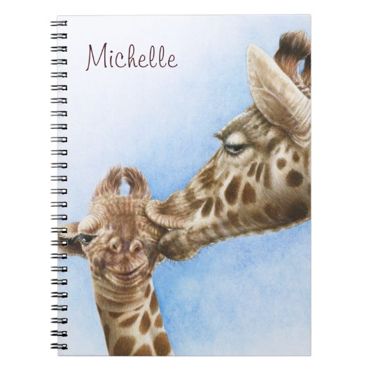 Giraffe- en calf-laptop notitieboek (Voorkant)