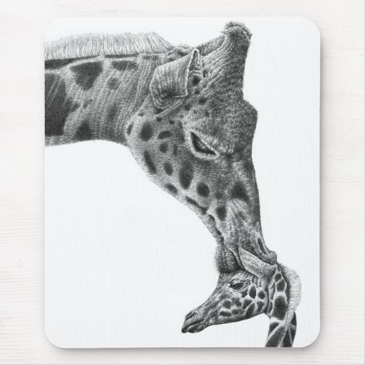 Giraffe en Calf Mousepad Muismat (Voorkant)