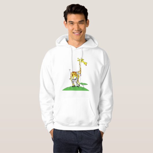 Giraffe en een Zebra Mannen hoodie (Voorkant volledig)
