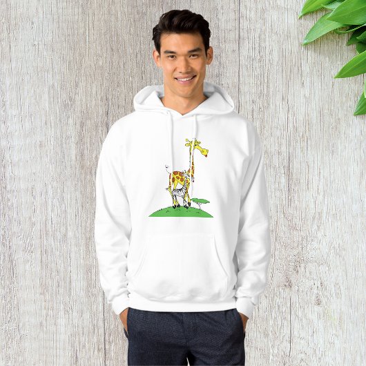 Giraffe en een Zebra Mannen hoodie
