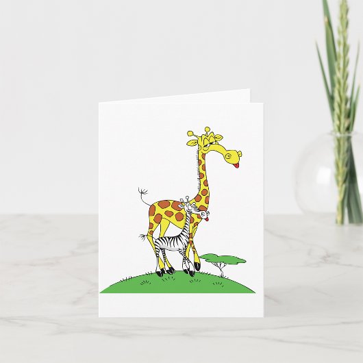Giraffe en een Zebra Note kaarten