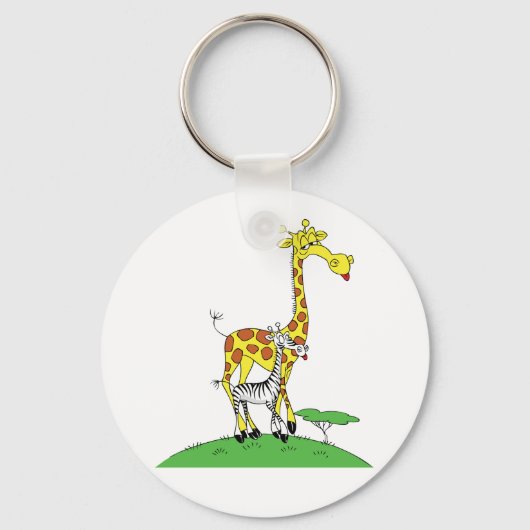 Giraffe en een Zebra Sleutelhanger (Voorkant)