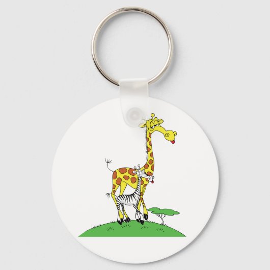 Giraffe en een Zebra Sleutelhanger (Achterkant)