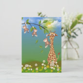 Giraffe en eerste maandag uitnodiging (Staand voorkant)