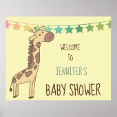 Giraffe- en Garland- Baby shower Poster (Voorkant)