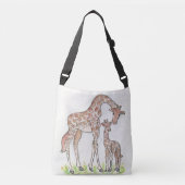 Giraffe en haar kalf crossbody tas (Voorkant)