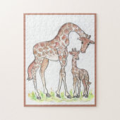 Giraffe en haar kalf legpuzzel (Verticaal)
