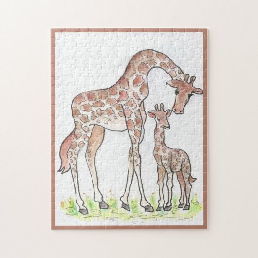 Giraffe en haar kalf legpuzzel (Verticaal)