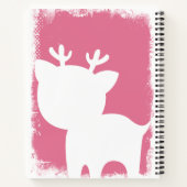Giraffe en herten roze notitieboek met naam (Achterkant)