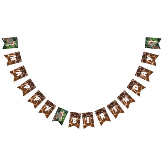 Giraffe- en huidafdrukken Fijne verjaardag bij bun Vlaggetjes (Alle)