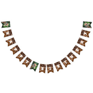 Giraffe- en huidafdrukken Fijne verjaardag Vlaggetjes