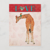 GIRAFFE- EN HUMMINGBIRD Briefkaart (Voorkant)
