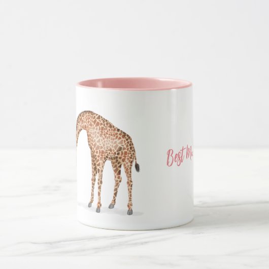 Giraffe en kalf "Best Mum ever" mok (Midden)