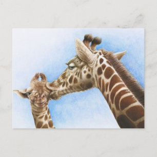 Giraffe en kalf Briefkaart