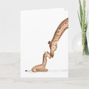 Giraffe en kalf sluiten Moederdag Kaart