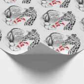 Giraffe en Kerstmis Cadeaupapier (Hoek)