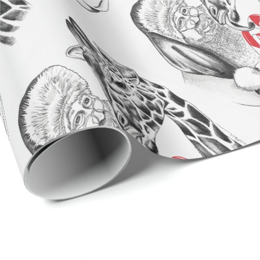 Giraffe en Kerstmis Cadeaupapier (Rol Hoek)