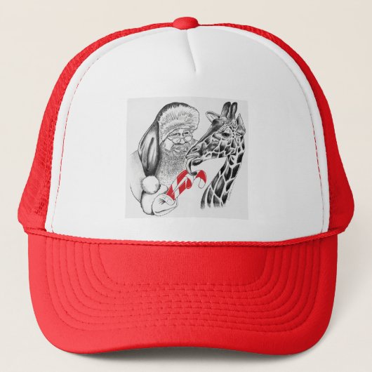 Giraffe en Kerstmis Trucker Pet (Voorkant)