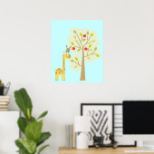 Giraffe en Konijn Poster (Thuiskantoor)