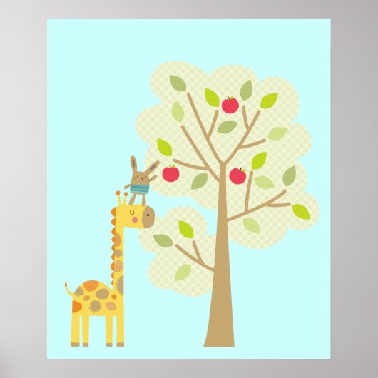 Giraffe en Konijn Poster (Voorkant)