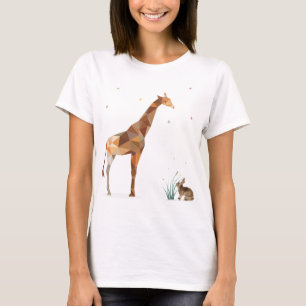 Giraffe en konijn t-shirt