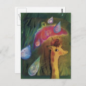 Giraffe en Ladybug*** Briefkaart (Voorkant / Achterkant)