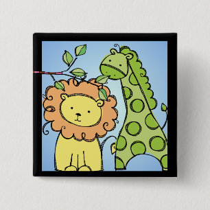 Giraffe en Leeuw Button