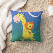 Giraffe en Leeuw Kussen Voor Kinderkamer (Deken)