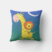 Giraffe en Leeuw Kussen Voor Kinderkamer (Achterkant)