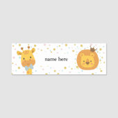 Giraffe en leeuw naamplaatje (Voorkant)