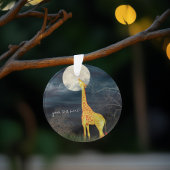 Giraffe en maan | Aangepast acryl-ornament Ornament