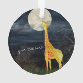 Giraffe en maan | Aangepast acryl-ornament Ornament (achterkant)