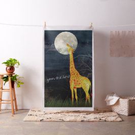 Giraffe en maan | Aangepast gecomprimeerd katoenwe Stof