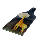 Giraffe en maan | Aangepast glazen snijvlak Snijplank (Hoek)